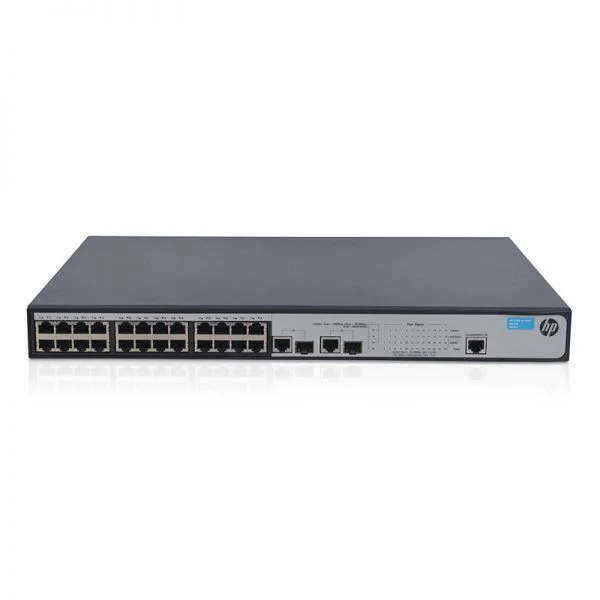سوئیچ آ Aruba HP 1910 مدل JG538A، دارای 24 پورت GE RJ45 و 4 پورت GE SFP، بدون فن