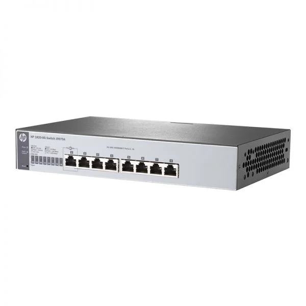 سوئیچ سری Aruba 1820 مدل J9979A، دارای 8 پورت GE، مدیریت هوشمند، بدون فن