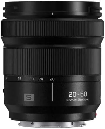 لنز قابل تعویض پاناسونیک LUMIX S 20-60mm F3.5-5.6 با مانت L برای دوربین های دیجیتال بدون آینه فول فریم سری LUMIX S – S-R2060 (USA)
