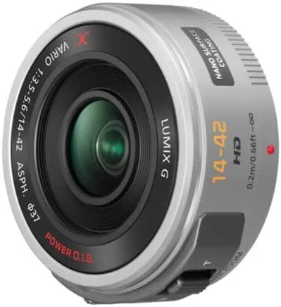 لنز زوم برقی پاناسونیک لومیکس G X Vario، 14-42 میلی‌متر، F3.5-5.6 ASPH.، میکرو چهار سوم بدون آینه، POWER Optical I.S.، H-PS14042S (نقره‌ای)