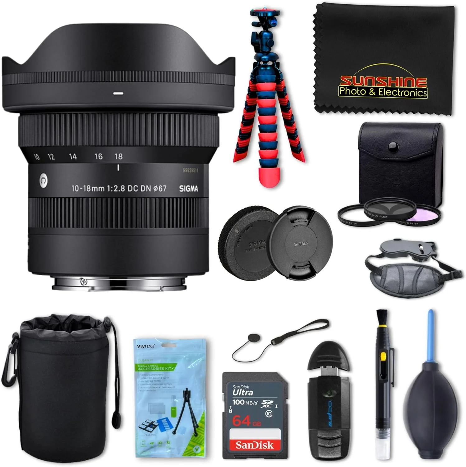 لنز سیگما 10-18mm f2.8 DC DN Contemporary برای Sony E به همراه بسته نرم افزاری Sunshine Photo Professional - 4 سال