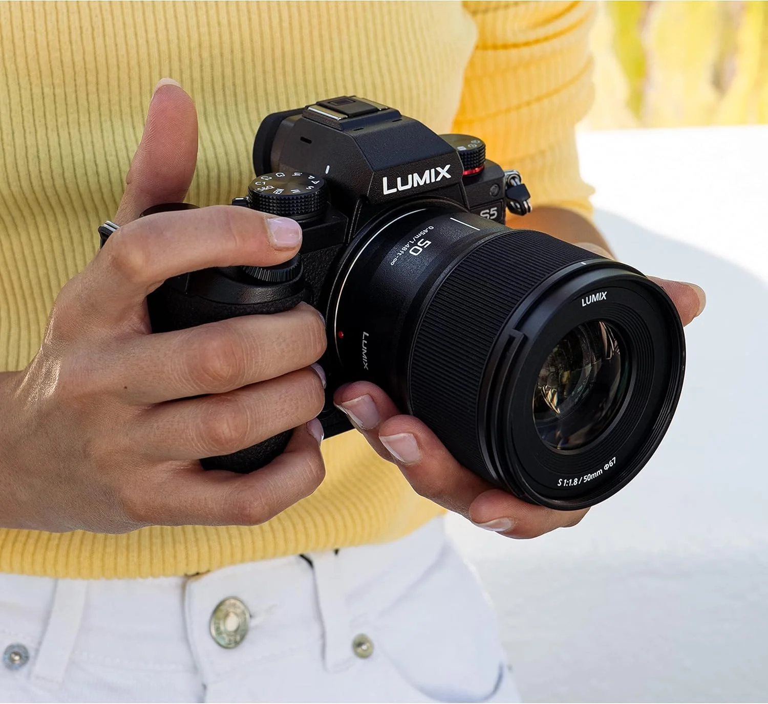 لنز پاناسونیک S-S50E LUMIX S (50 میلی‌متر، فاصله کانونی ثابت، لنز L-Mount، F1.8، سایز فیلتر 67 میلی‌متر) مشکی