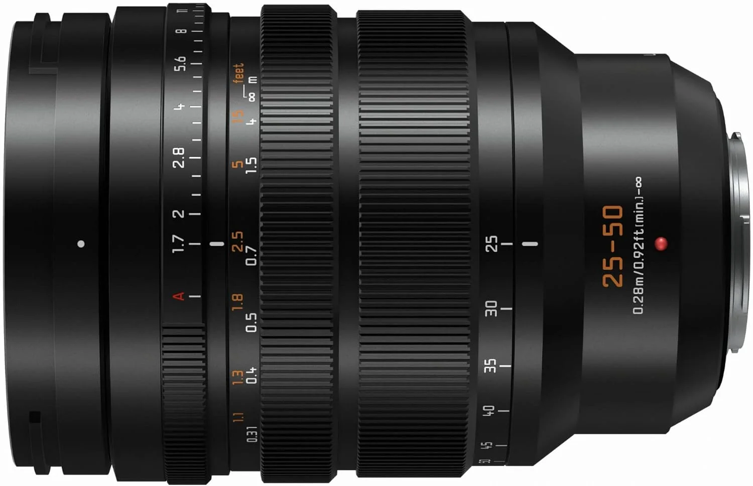 لنز دوربین پاناسونیک لومیکس میکرو چهار سوم، LEICA DG VARIO-SUMMILUX 25-50mm F1.7 ASPH، دیافراگم بدون پله، عملکرد ویدیویی، H-X2550