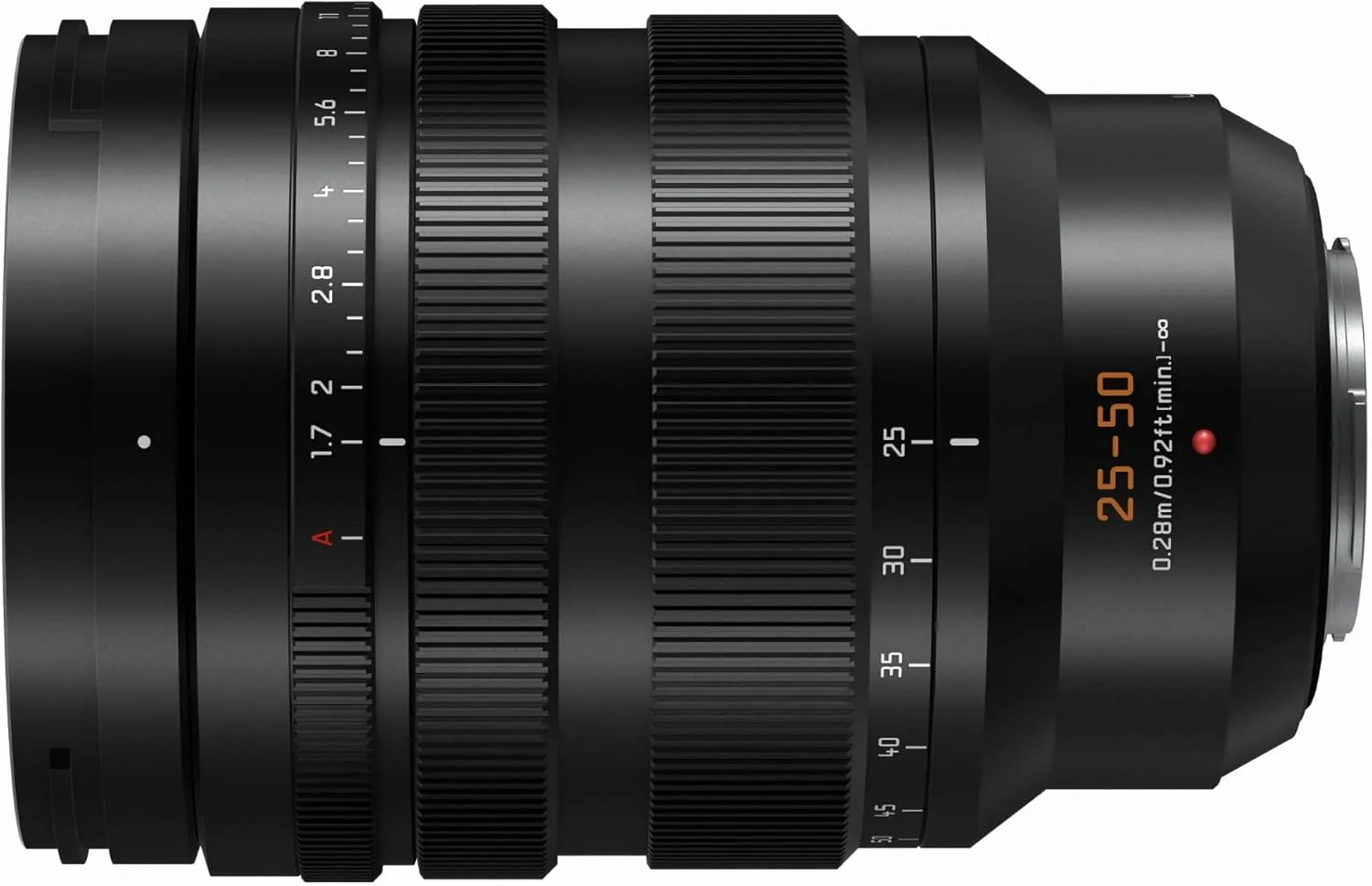 لنز دوربین پاناسونیک لومیکس میکرو چهار سوم، LEICA DG VARIO-SUMMILUX 25-50mm F1.7 ASPH، دیافراگم بدون پله، عملکرد ویدیویی، H-X2550