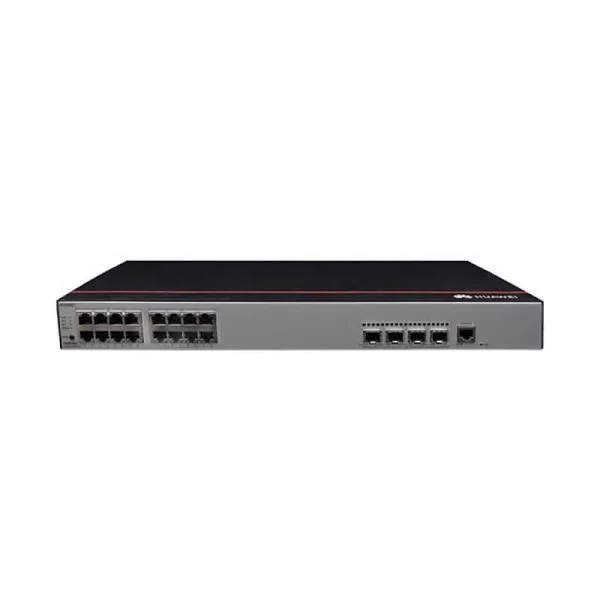 سوئیچ سری Huawei S2700 مدل S2730S-S16FT4S-A، دارای 16 پورت GE RJ45 و 4 پورت GE SFP و منبع تغذیه AC