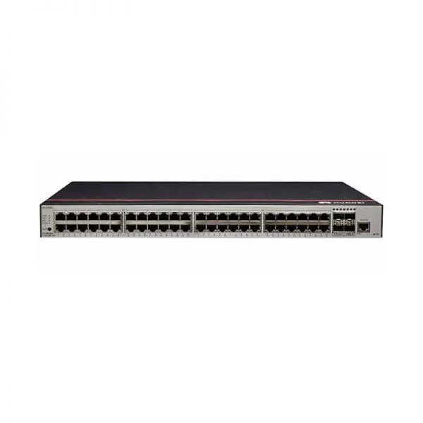 سوئیچ سری Huawei S2700 مدل S2730S-S48FT4S-A، دارای 48 پورت GE RJ45 و 4 پورت 10GE SFP و منبع تغذیه AC