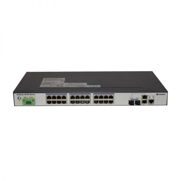 سوئیچ Huawei S2700 مدل S2700-26TP-EI-DC، دارای 24 پورت FE، 2 پورت GE Combo، تغذیه DC-48V