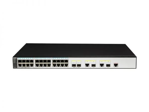 سوئیچ Huawei S2751 مدل S2751-28TP-PWR-EI-AC، دارای ۱۲ پورت 10/100 PoE+، ۱۲ پورت 10/100 و ۲ پورت گیگ SFP