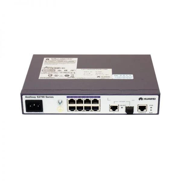 سوئیچ Huawei S2700 مدل S2700-9TP-SI-AC با 8 پورت FE، 1 پورت GE Combo و منبع تغذیه AC