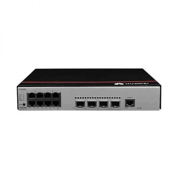 سوئیچ سری Huawei S2700 مدل S2730S-S8FT4S-A، دارای 8 پورت GE RJ45/4 پورت GE SFP، بدون فن و منبع تغذیه