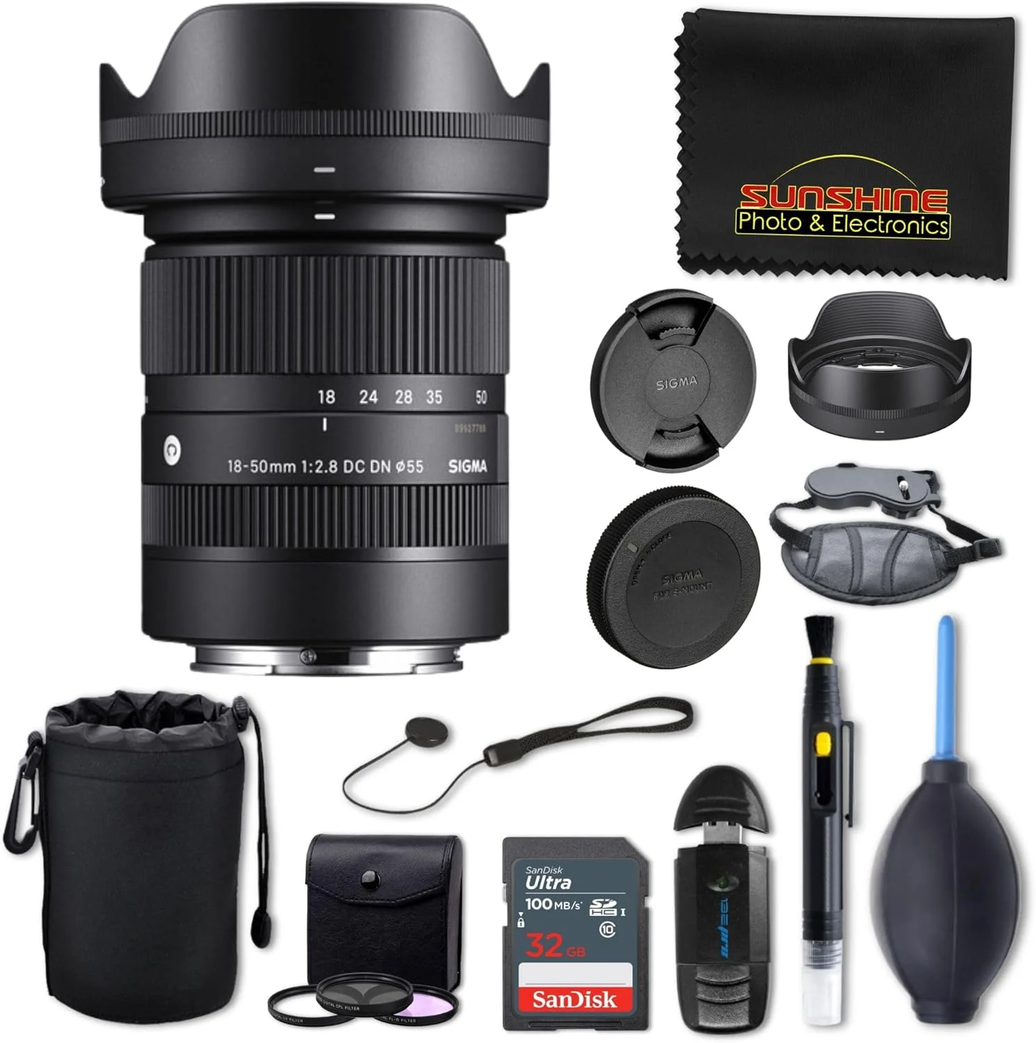 لنز سیگما 18-50mm f2.8 DC DN Contemporary برای Sony E به همراه بسته نرم افزاری Sunshine Photo Deluxe