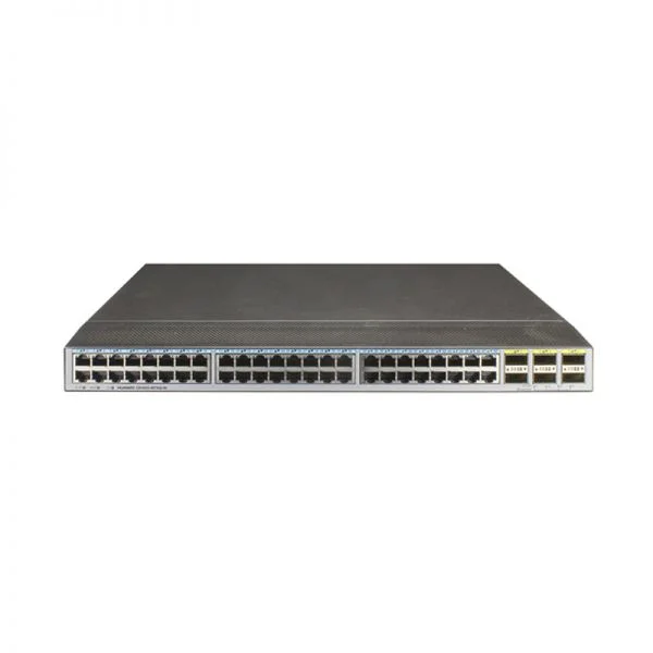 سوئیچ Huawei CE6855، با 48 پورت 10GE RJ45، 6 پورت 40GE QSFP+ و 2 منبع تغذیه AC