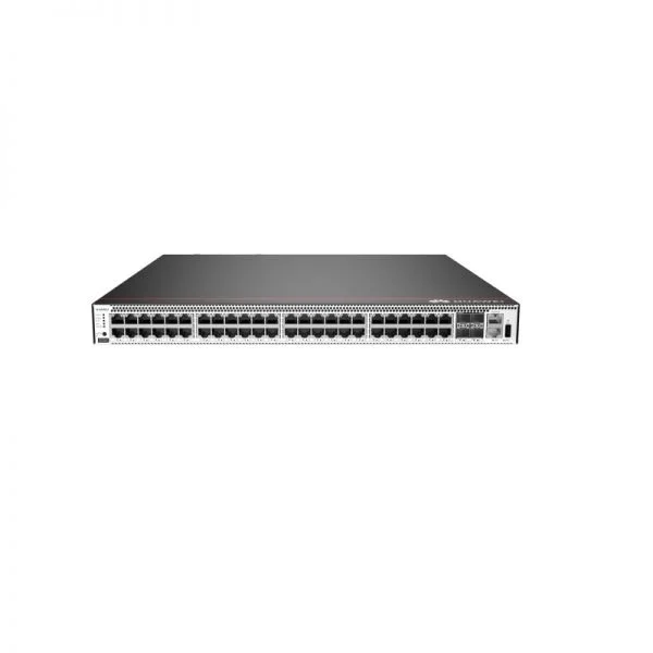 سوئیچ CE5882-48T4S-B هواوی CE5800، دارای ۴۸ پورت GE، ۴ پورت 10GE SFP+، ۲ منبع تغذیه AC و ۲ فن