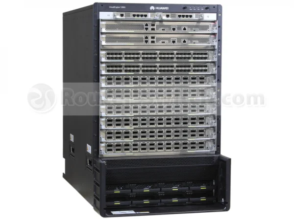 شاسی سوئیچ Huawei CE12800 مدل CE12808-DC، همراه با CMUها و فن‌ها