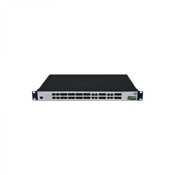 سوئیچ سری MRD R37 مدل SRS2000-SC28HH4X8C16F، دارای 16 پورت SFP با سرعت 10/100/1000BaseX، 8 پورت کمبو، 4 پورت SFP با سرعت 10G