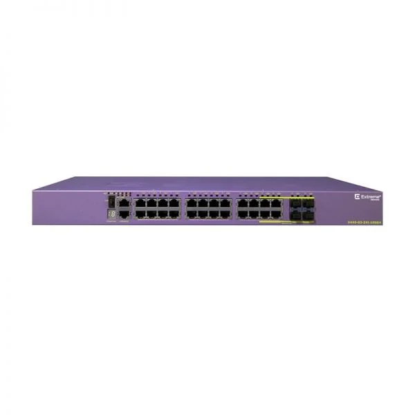 سوئیچ اکستریم X440-G2-24p-10GE4، دارای 24 پورت GE PoE+/4 پورت کمبو SFP/قابلیت ارتقا به 10GbE/منبع تغذیه AC ثابت
