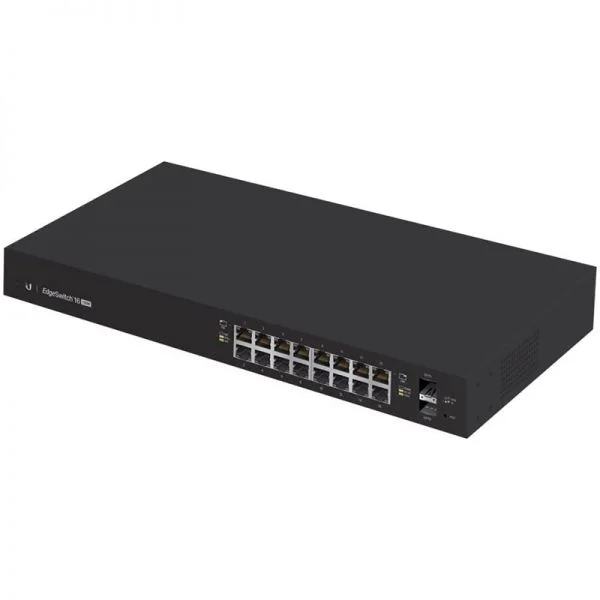 ES-16-150W، سوئیچ اِج یوبیکیوتی، 16 پورت گیگابیتی PoE+/2 پورت SFP/مدیریت شده