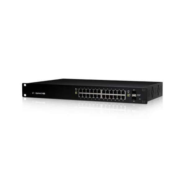ES-24-Lite، سوئیچ شبکه یوبی‌کوئیتی EdgeSwitch، دارای ۲۴ پورت گیگابیتی RJ45/PoE/SFP
