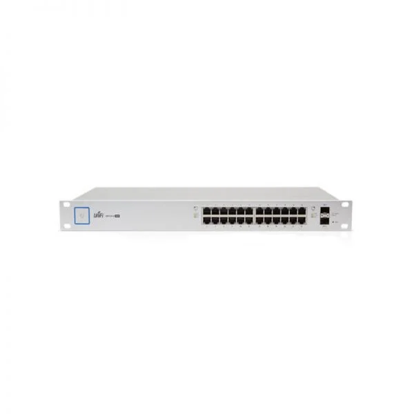سوئیچ یوبی‌کوئیتی UniFi مدل US-24-250W، دارای ۲۴ پورت گیگابیتی PoE و توان ۲۵۰ وات