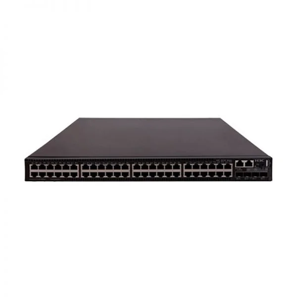 سوئیچ H3C S5130S مدل S5130S-52S-PWR-HI، دارای 48 پورت GE PoE+ / 4 پورت 10G SFP+ / دو اسلات PSU