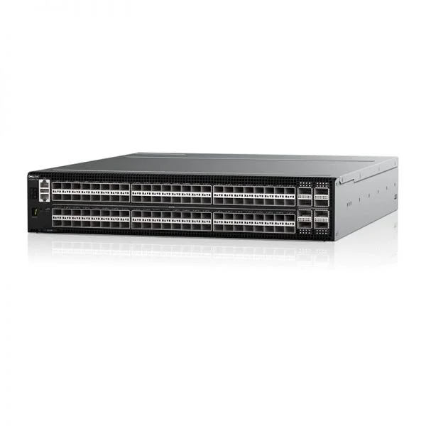 سوییچ Dell EMC S5296F-ON مدل S5296F-ON، دارای 96 پورت 25GbE SFP28 و 8 پورت 100GbE QSFP28، جریان هوا از IO به PSU