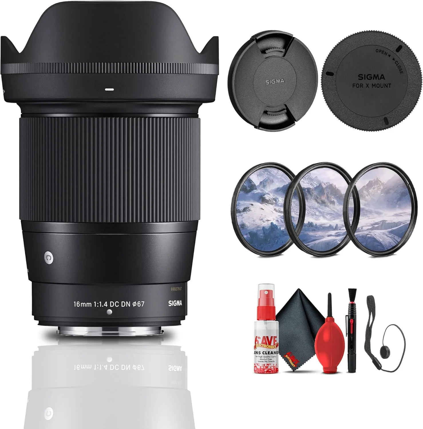 لنز سیگما 16mm f/1.4 DC DN Contemporary برای فوجیفیلم X (402957) همراه با: هود لنز، کیت فیلتر 3 تکه، درپوشهای جلو و عقب لنز، کیت کامل تمیز کننده، نگهدارنده درپوش لنز لنز سیگما 16mm f/1.4 DC DN Contemporary برای فوجیفیلم X (402957) همراه با: هود لنز، کیت فیلتر 3 تکه، درپوشهای جلو و عقب لنز، کیت کامل تمیز کننده، نگهدارنده درپوش لنز