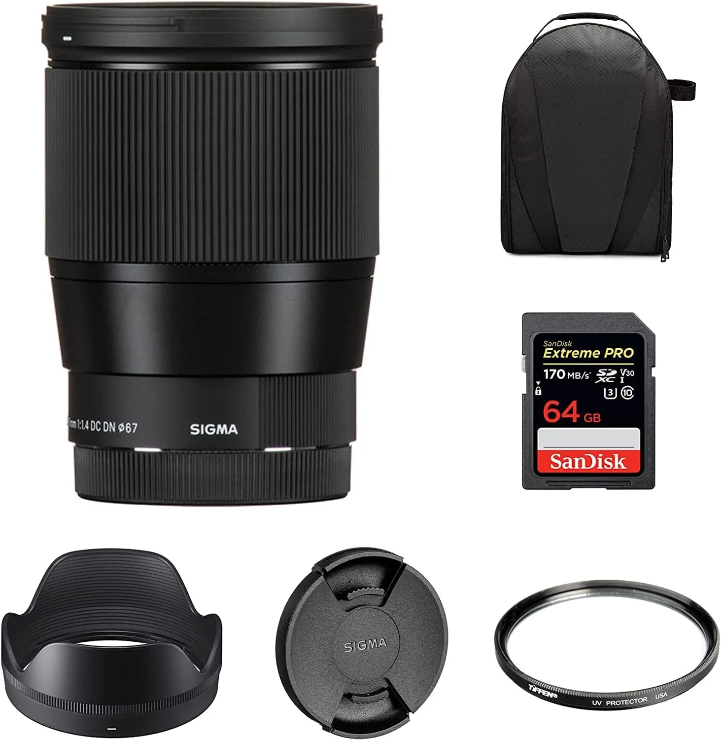 لنز سیگما 16mm f/1.4 DC DN Contemporary برای Canon EF-M | سیستم فوکوس خودکار موتور پله ای، پوشش چند لایه فوق العاده، فیلتر محافظ UV تیفن 67 میلی متری، کارت حافظه 64 گیگابایتی Extreme PRO و کیف دوربین Waith لنز سیگما 16mm f/1.4 DC DN Contemporary برای Canon EF-M | سیستم فوکوس خودکار موتور پله ای، پوشش چند لایه فوق العاده، فیلتر محافظ UV تیفن 67 میلی متری، کارت حافظه 64 گیگابایتی Extreme PRO و کیف دوربین Waith