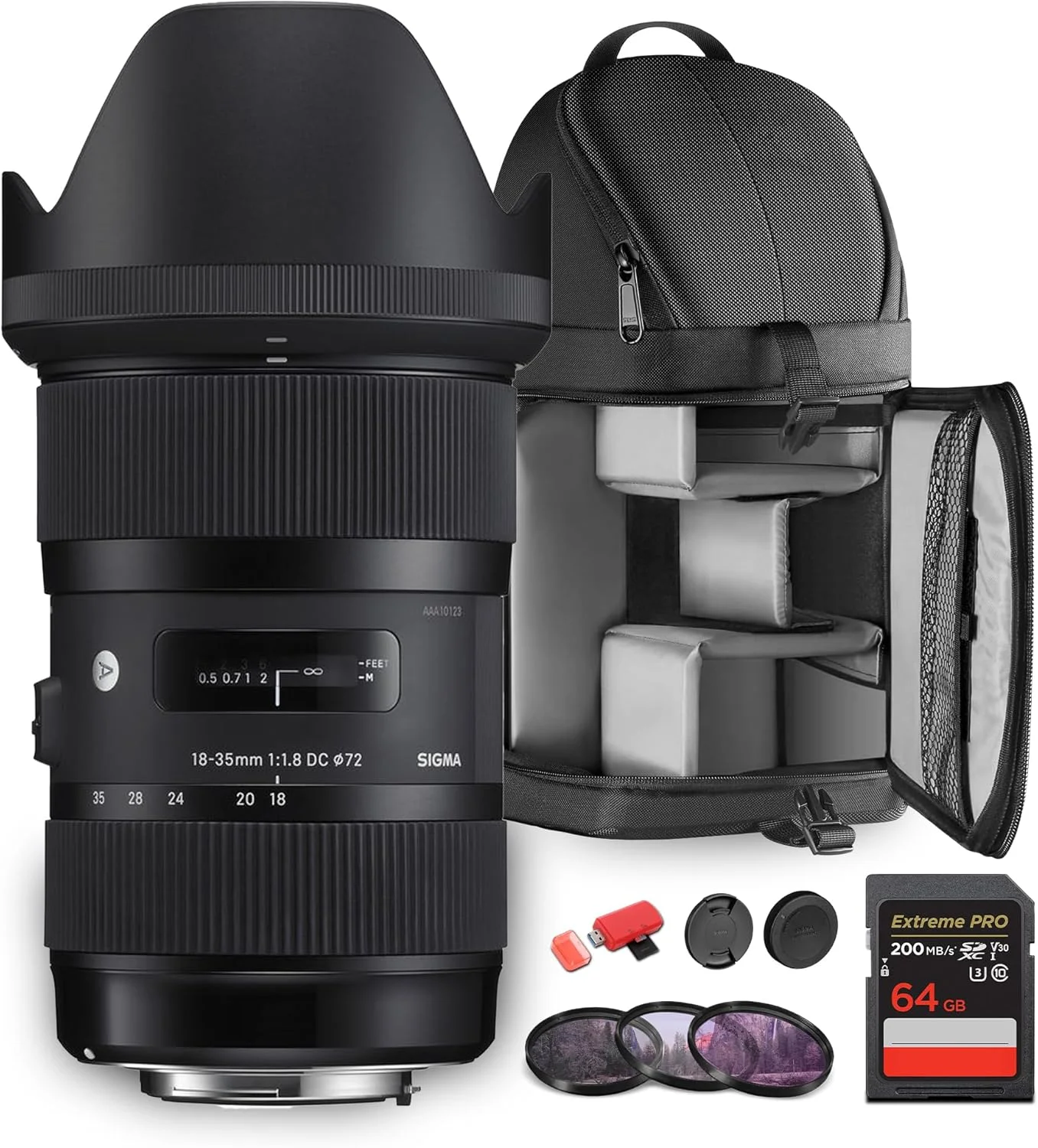لنز سیگما 18-35mm f/1.8 DC HSM Art برای Canon EF (مدل # 210-101) ایده آل برای عکاسی حرفه ای پرتره، مراسم عروسی، ماجراجویی در فضای داخلی/خارجی، مسافرت و عکاسی + لوازم جانبی لنز سیگما 18-35mm f/1.8 DC HSM Art برای Canon EF (مدل # 210-101) ایده آل برای عکاسی حرفه ای پرتره، مراسم عروسی، ماجراجویی در فضای داخلی/خارجی، مسافرت و عکاسی + لوازم جانبی
