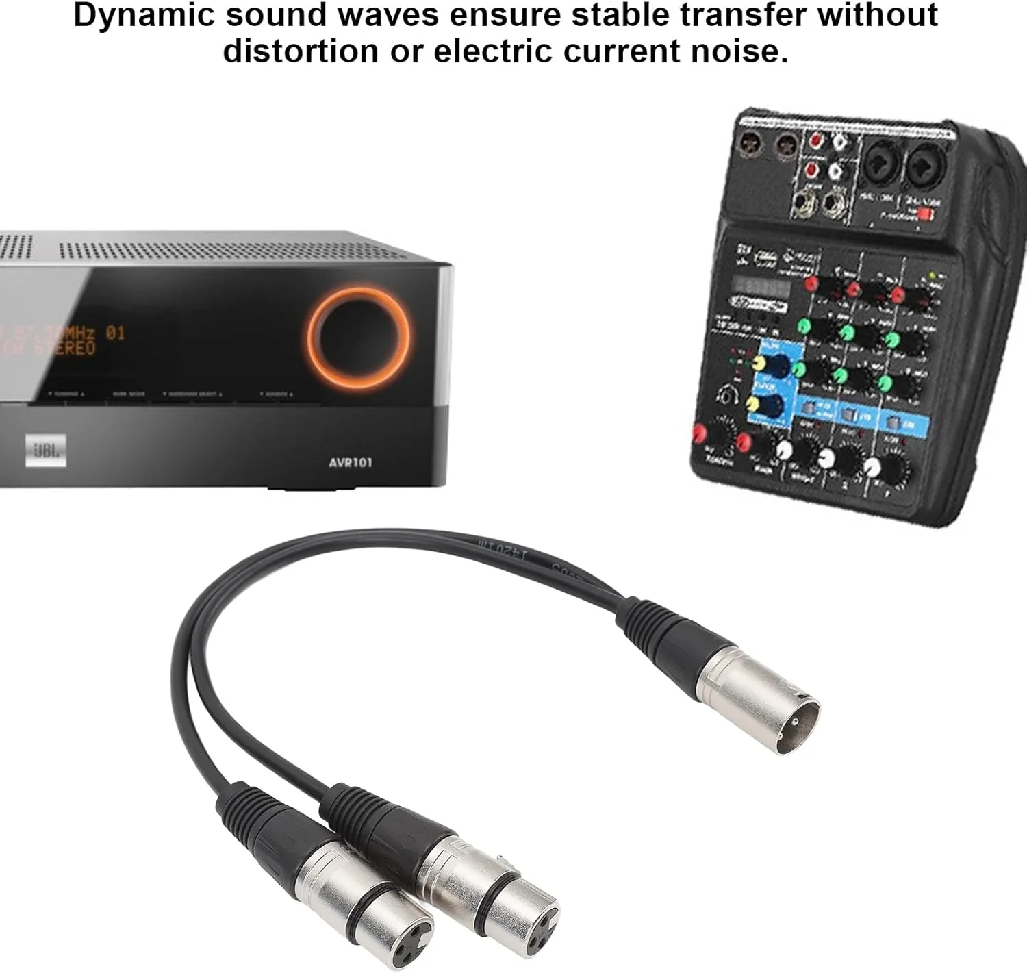 کابل تبدیل XLR نر به دو XLR ماده Annadue، کابل محافظ دار OFC با گیج 22 AWG برای میکسر، آمپلی فایر، بلندگو، استودیو، KTV، سینمای خانگی، یکپارچگی سیگنال، محافظت با چگالی بالا