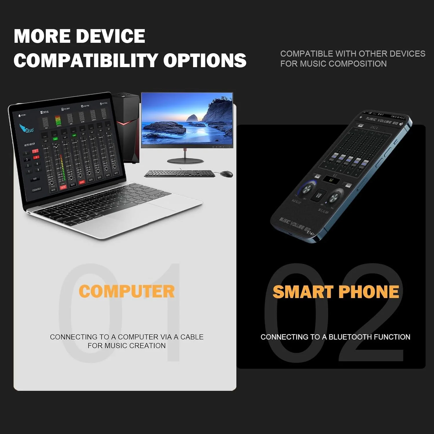 میکسر صوتی حرفه ای G-MARK، میکسر 4 کاناله DJ با دو میکروفون بی سیم، میکسر بلوتوث MP3 برد صدا با فانتوم پاور 48 ولت رابط USB برای استودیو کارائوکه ضبط گیتار PC
