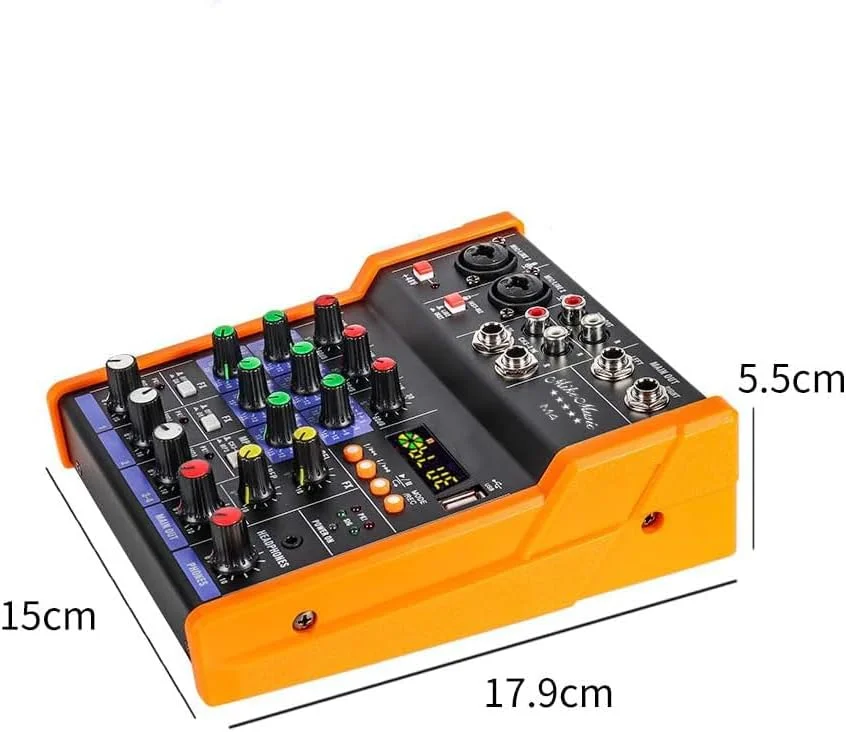 میکسر صوتی آنالوگ موسیقی مایک 4 کانال DJ میکسر صوتی بلوتوث استودیو کارائوکه برای PC اجرای زنده KTV جلوه های صحنه خانگی کارت صدا کنسول میکس قابل حمل