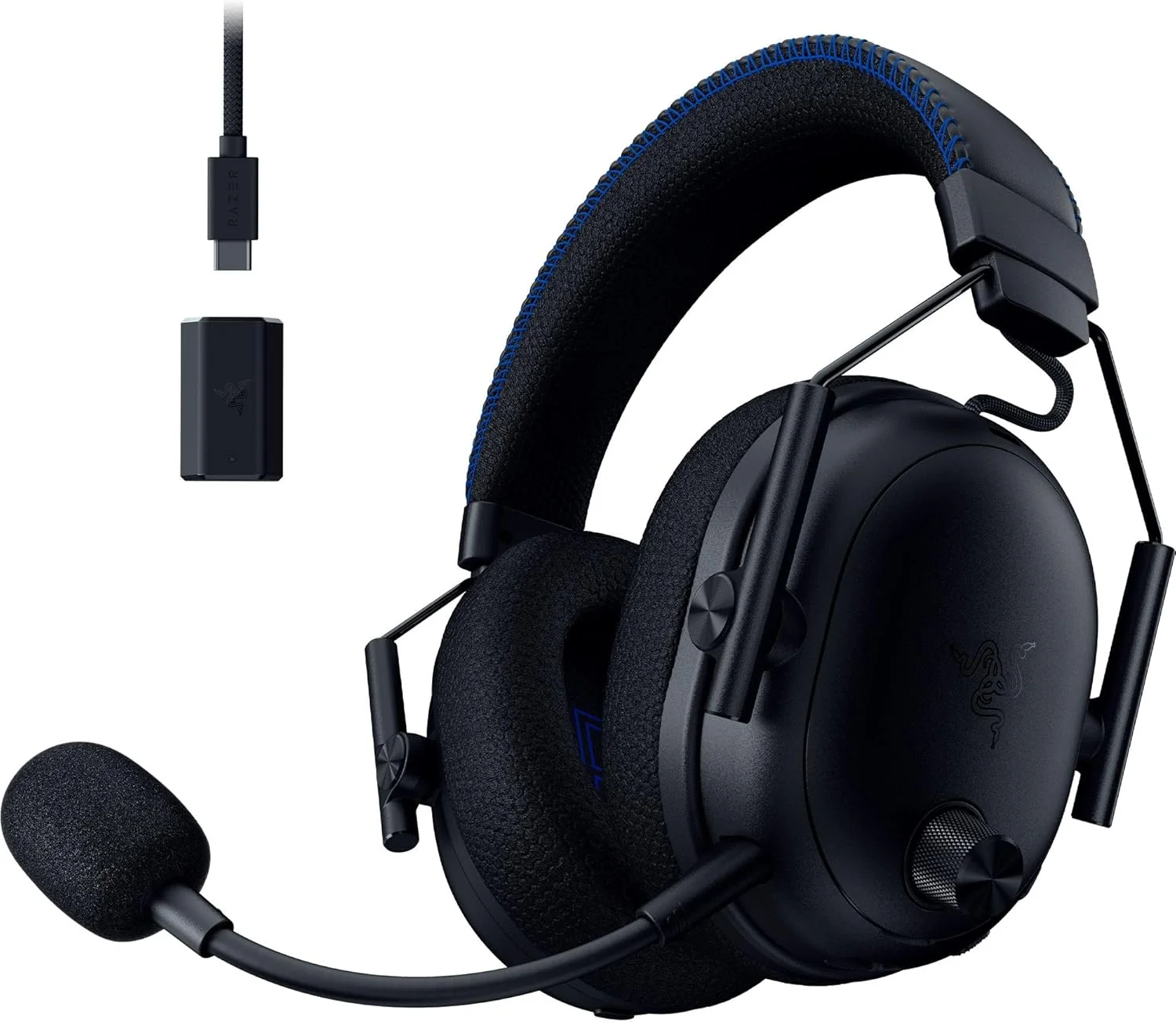 هدست گیمینگ بی‌سیم Razer BlackShark V3 Pro ANC برای PS5: میکروفون باند کامل - درایورهای 50 میلی‌متری - 2.4 گیگاهرتز، بلوتوث، 3.5 میلی‌متری - سازگار با PC، Mac، Nintendo Switch، تلفن هوشمند - عمر باتری طولانی - مشکی