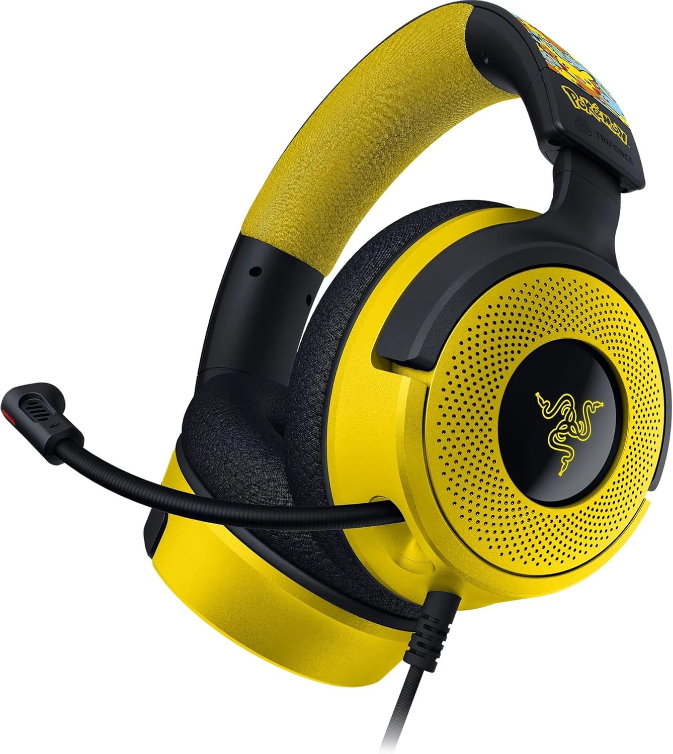 هدست گیمینگ سیمی Razer Kraken V4 X: درایورهای 40 میلی‌متری - میکروفون کاردیوئید - بالشتک‌های فوم حافظه‌دار - نورپردازی Chroma RGB - کابل Type C و Type A - برای PC، Mac، PS5، Nintendo Switch - نسخه Pokémon