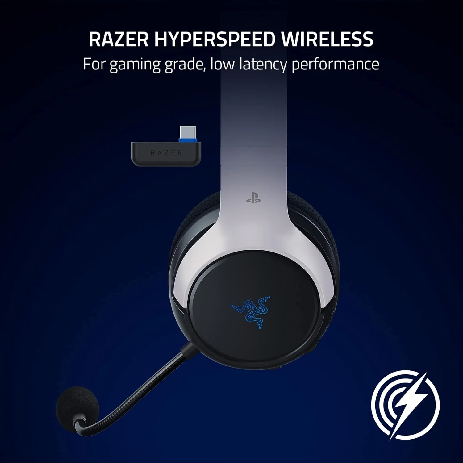 هدست گیمینگ بیسیم Razer Kaira HyperSpeed برای پلی استیشن 5 / PS5، PS4، کامپیوتر، موبایل: درایورهای 50 میلیمتری - میکروفون کاردیوئید HyperClear - بالشتکهای فوم حافظهدار - بلوتوث - باتری 30 ساعته - سفید و مشکی - تصویر 2 هدست گیمینگ بیسیم Razer Kaira HyperSpeed برای پلی استیشن 5 / PS5، PS4، کامپیوتر، موبایل: درایورهای 50 میلیمتری - میکروفون کاردیوئید HyperClear - بالشتکهای فوم حافظهدار - بلوتوث - باتری 30 ساعته - سفید و مشکی - تصویر 2