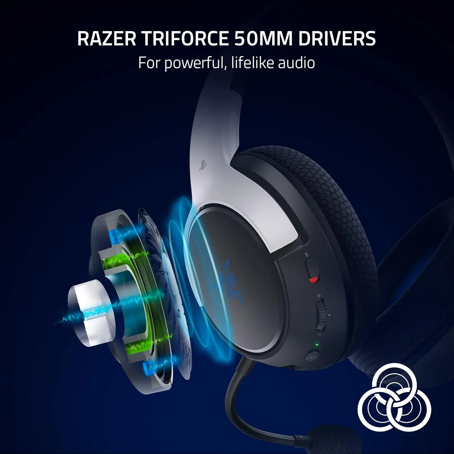 هدست گیمینگ بیسیم Razer Kaira HyperSpeed برای پلی استیشن 5 / PS5، PS4، کامپیوتر، موبایل: درایورهای 50 میلیمتری - میکروفون کاردیوئید HyperClear - بالشتکهای فوم حافظهدار - بلوتوث - باتری 30 ساعته - سفید و مشکی - تصویر 3 هدست گیمینگ بیسیم Razer Kaira HyperSpeed برای پلی استیشن 5 / PS5، PS4، کامپیوتر، موبایل: درایورهای 50 میلیمتری - میکروفون کاردیوئید HyperClear - بالشتکهای فوم حافظهدار - بلوتوث - باتری 30 ساعته - سفید و مشکی - تصویر 3