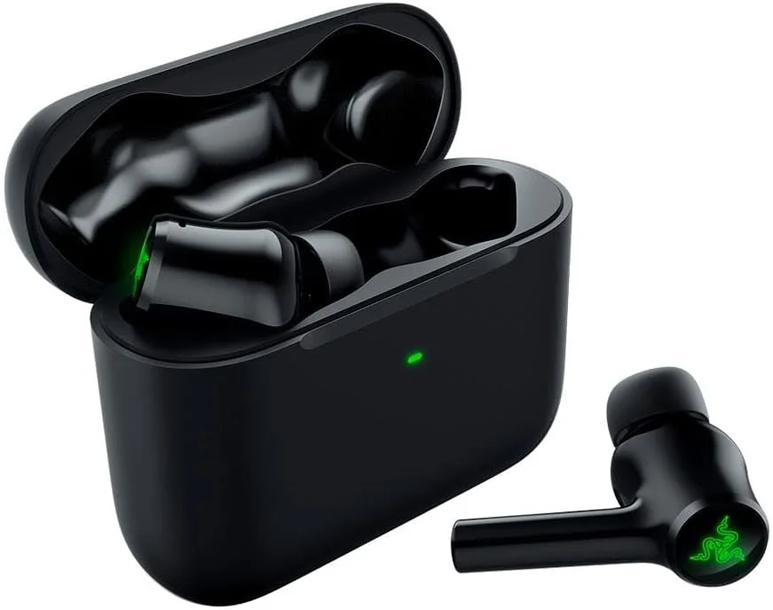 هدفون بی سیم گیمینگ بلوتوثی Razer Hammerhead True Wireless (نسل دوم): نورپردازی Chroma RGB - تاخیر کم 60 میلی ثانیه - حذف نویز فعال - میکروفون های دوگانه حذف نویز محیطی - مشکی کلاسیک - تصویر 2