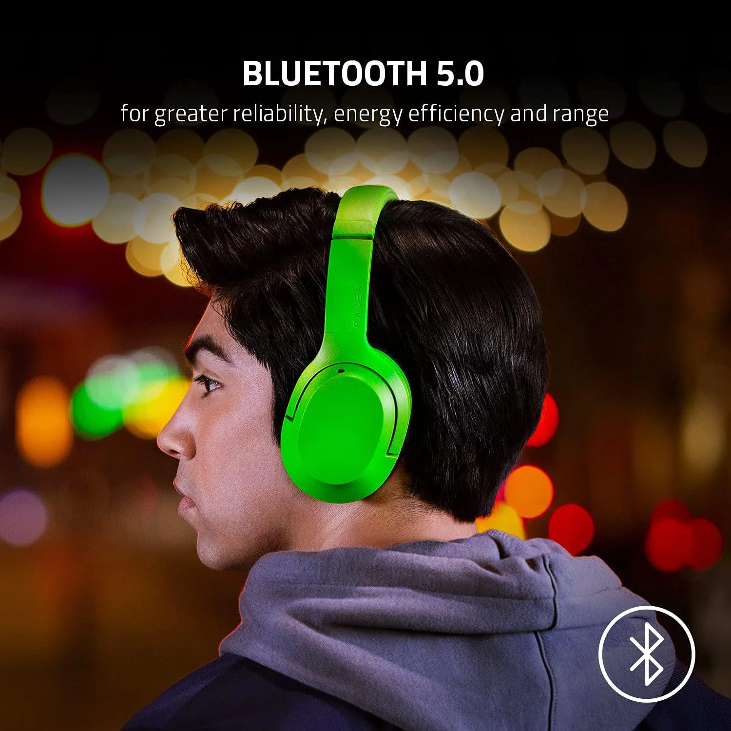 هدست بی سیم با تأخیر کم Razer Opus X: حذف نویز فعال (ANC) - بلوتوث 5.0 - تأخیر کم 60 میلی ثانیه - درایورهای 40 میلی متری سفارشی - میکروفون های داخلی - کوارتز - تصویر 3 هدست بی سیم با تأخیر کم Razer Opus X: حذف نویز فعال (ANC) - بلوتوث 5.0 - تأخیر کم 60 میلی ثانیه - درایورهای 40 میلی متری سفارشی - میکروفون های داخلی - کوارتز - تصویر 3