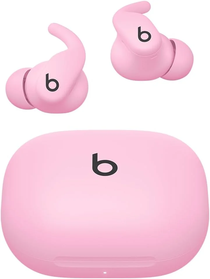 بیتس - Powerbeats Fit - هدفون های ورزشی بی سیم با قابلیت حذف نویز، دارای طراحی ایمن و مقاوم در برابر رطوبت، تا 30 ساعت عمر باتری با محفظه شارژ، سازگار با اپل و اندروید - صورتی
