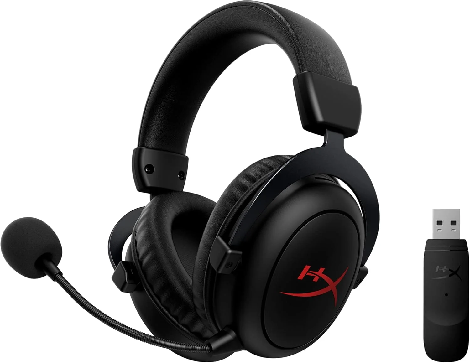 هدست گیمینگ بی‌سیم HyperX Cloud Core برای کامپیوتر، صدای فضایی DTS Headphone:X، پدهای گوشی مموری فوم، فریم آلومینیومی بادوام، میکروفون حذف نویز جداشدنی