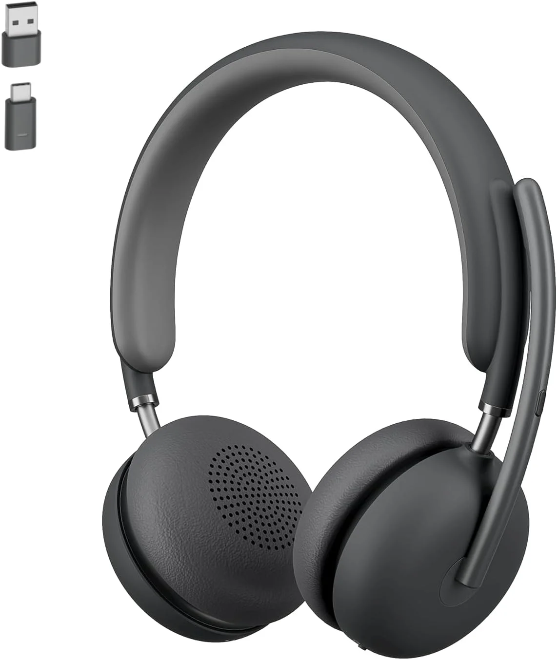 هدست حذف نویز پریمیوم Logitech Zone 950 با ANC هیبریدی، بلوتوث، USB-C، USB-A، تایید شده برای Zoom، Google Meet، Google Voice و Fast Pair - گرافیت