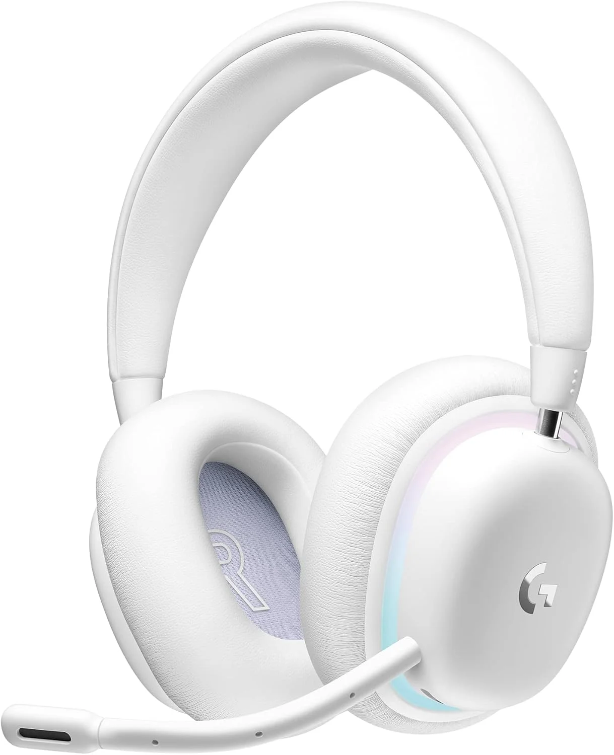 هدست گیمینگ بی سیم Logitech G735، نورپردازی RGB LIGHTSYNC قابل تنظیم، بلوتوث، سازگار با AUX 3.5 میلی متری با کامپیوتر، دستگاه های تلفن همراه، میکروفون جداشدنی - مه سفید