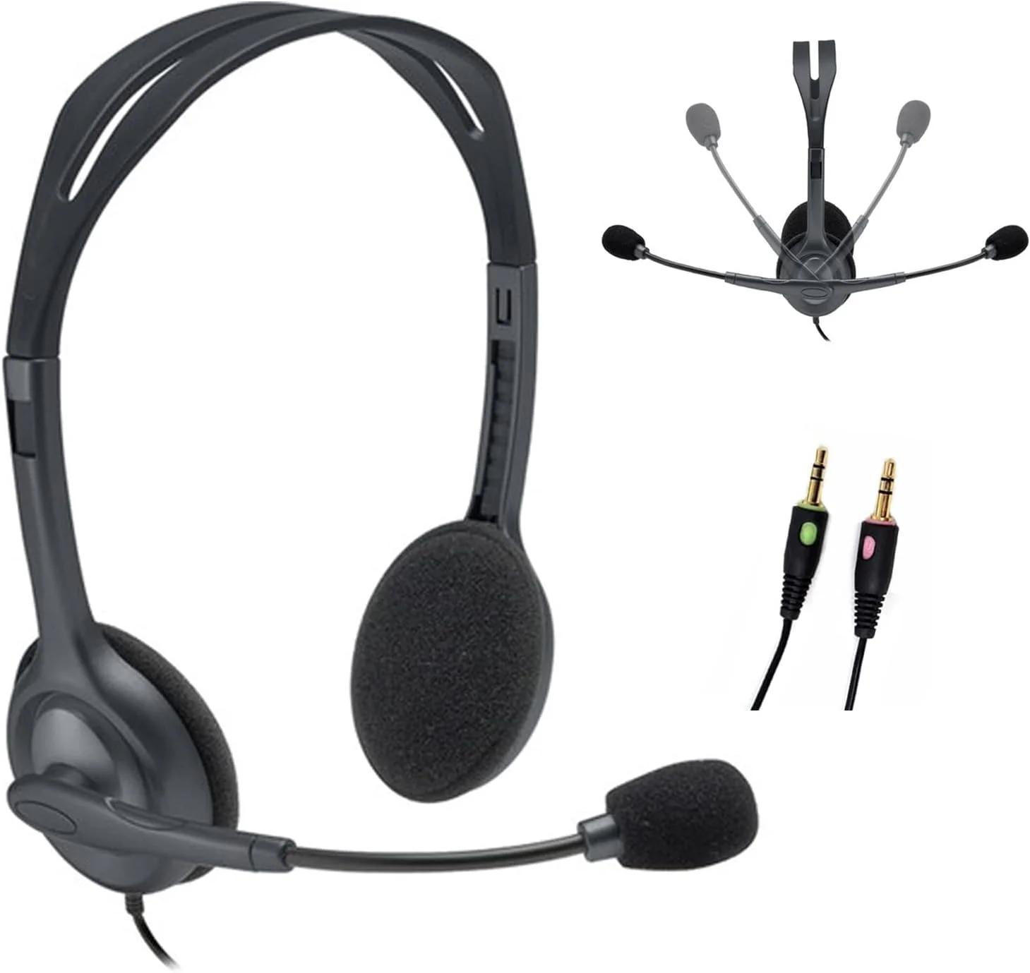 هدست استریو لاجیتک H110 با میکروفون حذف نویز - بسته بندی عمده - هدست سیمی با دوشاخه 3.5 میلی متری