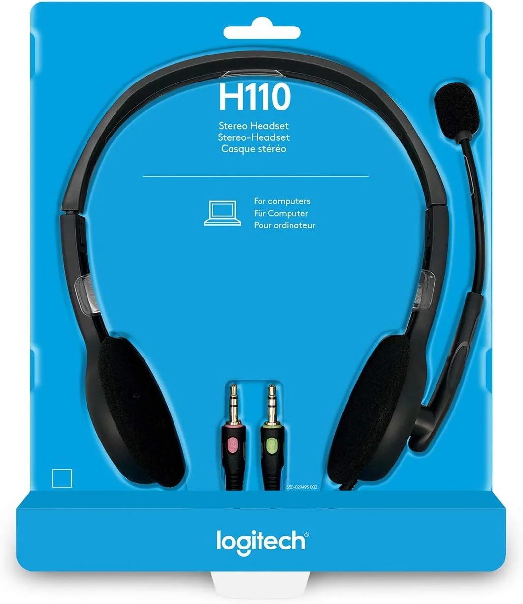 هدست استریو لاجیتک H110، بسته بندی استاندارد، نقره ای