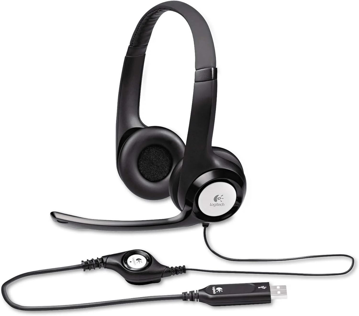 هدست USB لاجیتک H390 جدید با میکروفون حذف نویز بسته بندی عمده، 5.8 اونس، مشکی 23.1، سیمی