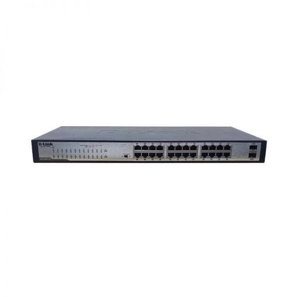 سوئیچ دی-لینک DGS-1026TP-CN، ۲۴ پورت گیگابیتی PoE / ۲ پورت گیگابیتی SFP / حداکثر توان PoE ۳۷۰ وات