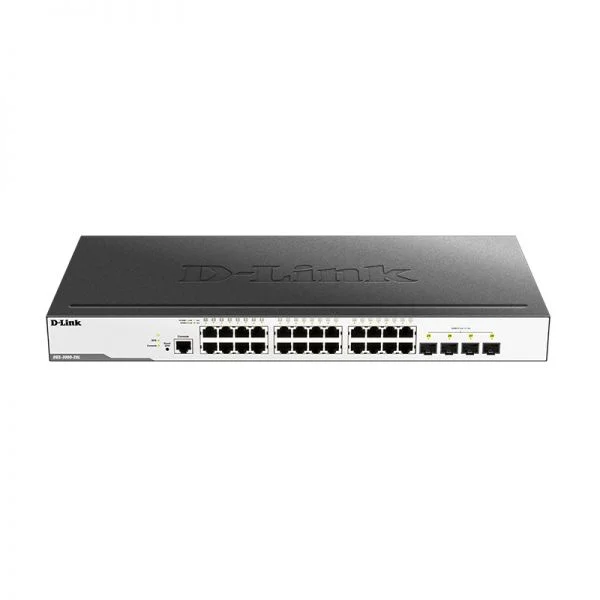 سوئیچ سری D-Link DGS-3000 مدل DGS-3000-28L، دارای 24 پورت گیگابیتی + 4 پورت SFP/336G/51Mpps