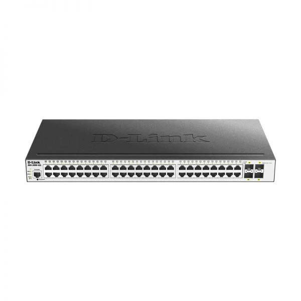 سوئیچ مدیریتی دی-لینک DGS-3000-52L، دارای ۴۸ پورت گیگابیتی و ۴ پورت SFP
