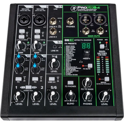 میکسر تقویت صدای 6 کاناله Mackie ProFX6v3 با افکت های داخلی