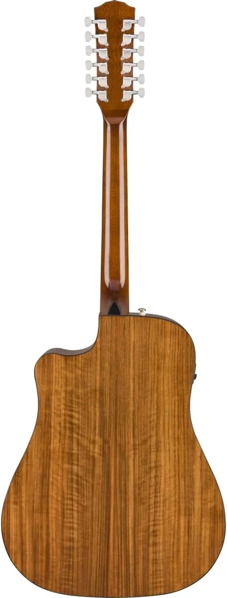 گیتار آکوستیک الکتریک 12 سیم فندر CD-140SCE Dreadnought Cutaway با سیستم پیکاپ و پری امپ Fishman، رنگ طبیعی، به همراه کیف