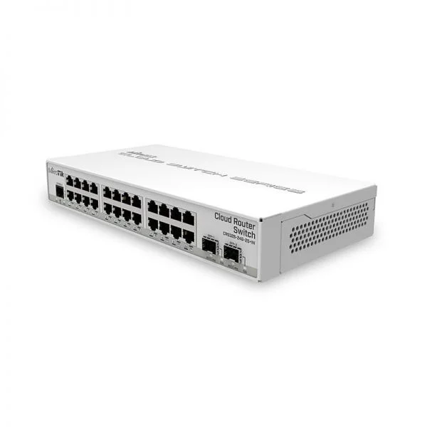 سوئیچ میکروتیک CRS326-24G-2S-plus-IN، دارای 24 پورت گیگابیتی / 2 اسلات SFP+ / کیس رومیزی